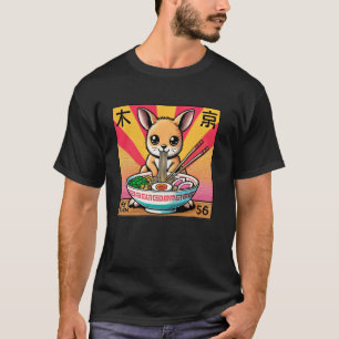 Sunset Japanese Art Cute Australian Kangaroo Joey  T-Shirt