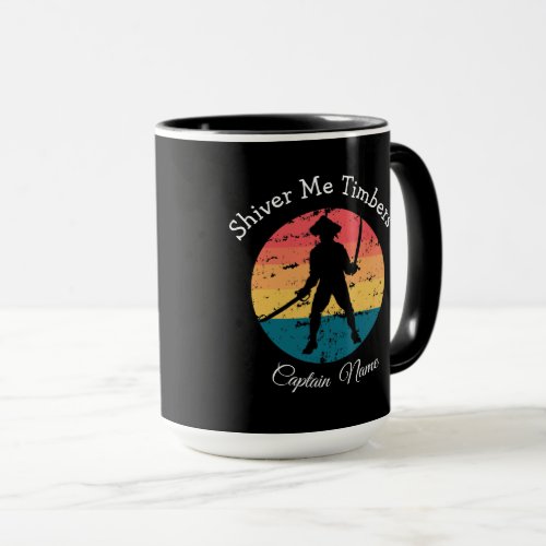 Sunset  Jolly Roger Pirate Party Ship Mug