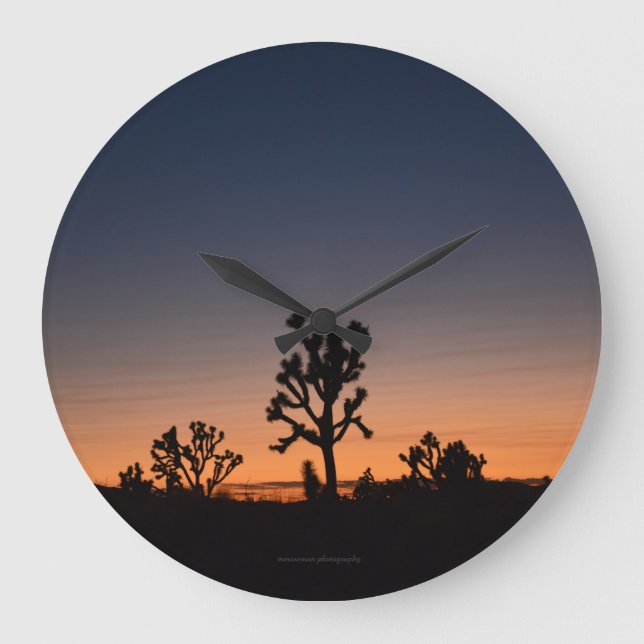 Sunset Joshua Trees Large Clock (Front)