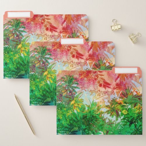 Sunset Jungle Tropical Palm Leaves File Folder