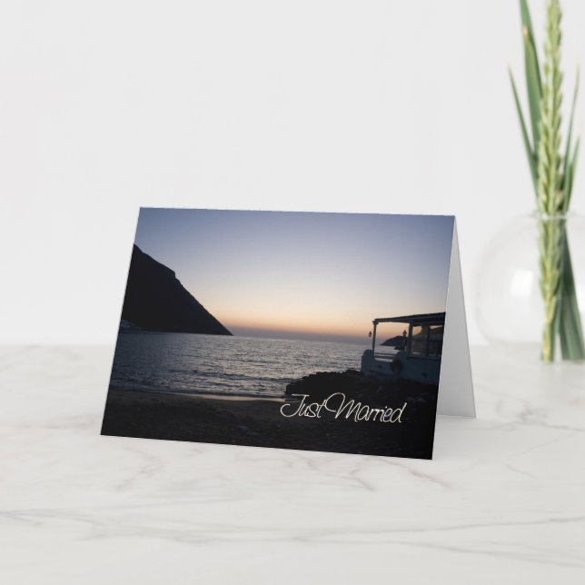 Sunset Just Married Announcement Card (Front)
