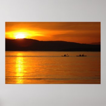 Sunset Kayak Poster by OrcaWatcher at Zazzle