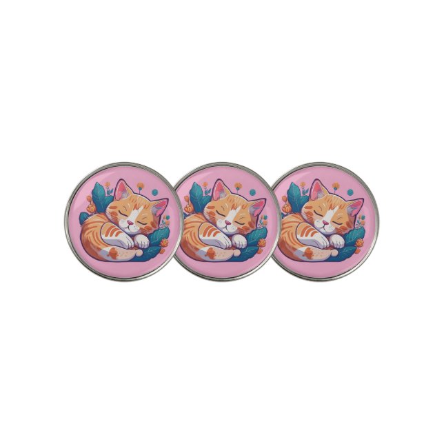 Sunset Kitty Golf Ball Marker (3 Up)