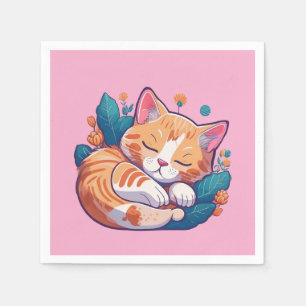 Sunset Kitty Napkins