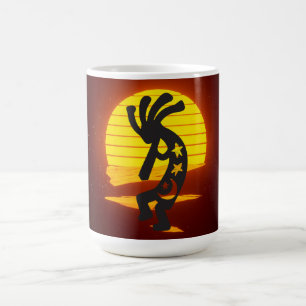 Sunset Kokopelli Moon and Stars Coffee Mug