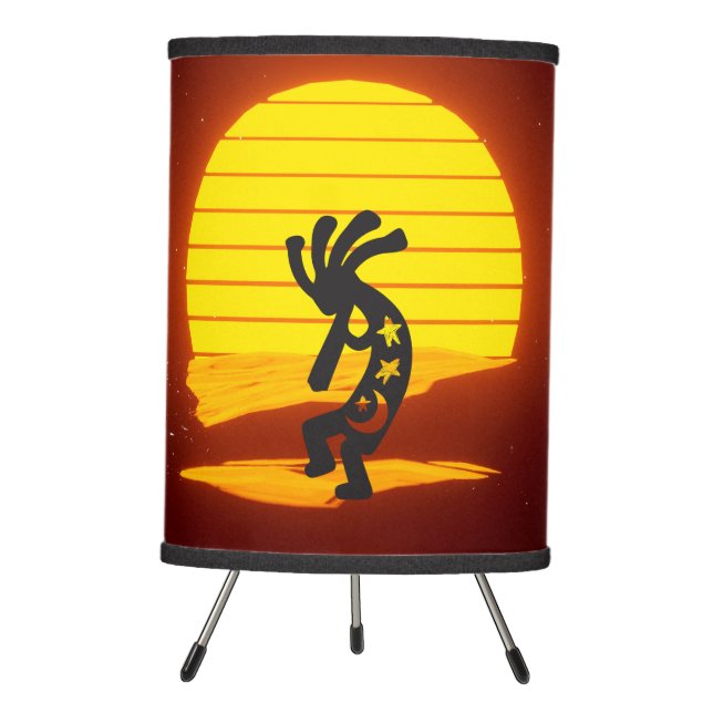  Sunset Kokopelli Moon and Stars Tripod Lamp (Front)