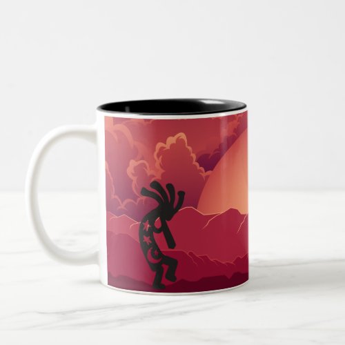Sunset Kokopelli Two_Tone Coffee Mug