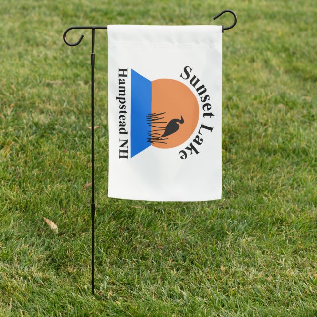 Sunset Lake 18"x12" Waterproof Flag (In SItu)