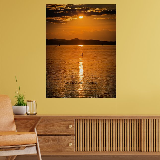 Sunset, Lake Balaton, Hungary Poster (Living Room 2)