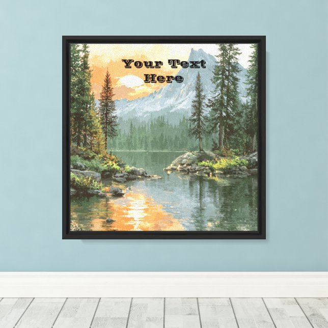 Sunset Lake Canvas Print (Insitu(Wood Floor))