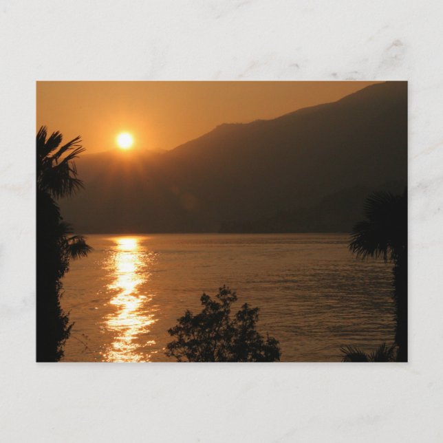 sunset ~ lake como postcard (Front)