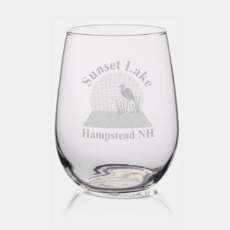 Sunset Lake Etched Logo Glassware