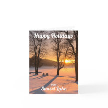 Sunset Lake Holiday Card