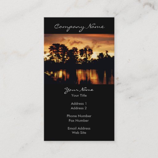 Customizable Sunset Lake Photo Business Card Templates