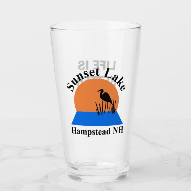 Sunset Lake Pint Glass (Front)