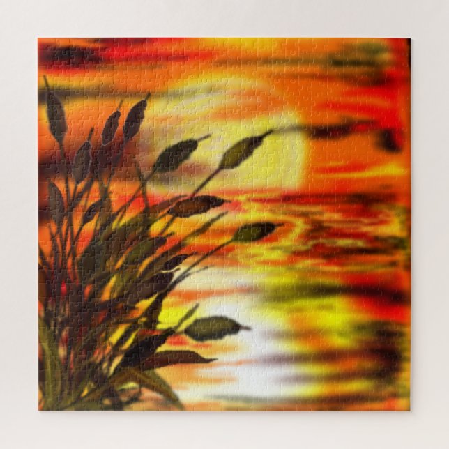 Sunset Lake Puzzle - Painting (Vertical)