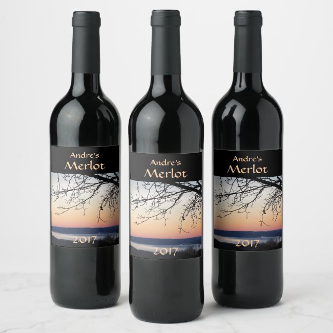 Sunset Lake Red Wine Label