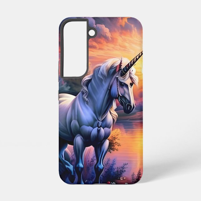 Sunset Lake River Unicorn Seven Samsung Galaxy Case (Back)