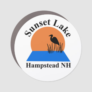 Sunset Lake Round Magent Car Magnet
