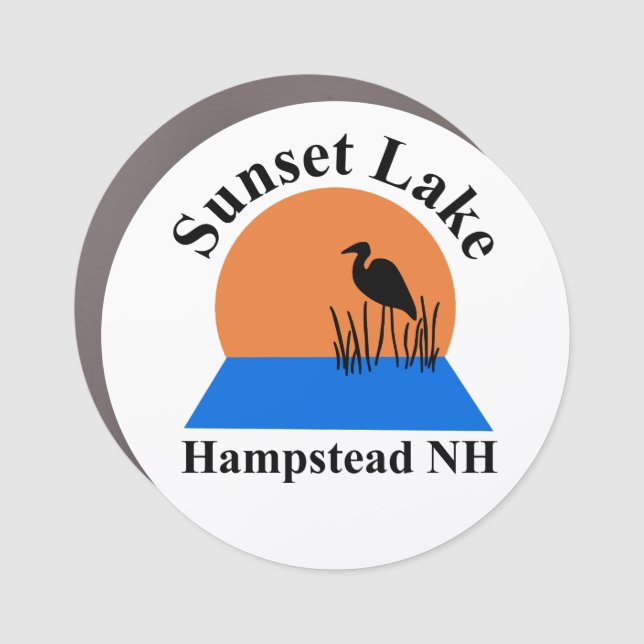 Sunset Lake Round Magent Car Magnet (Front)