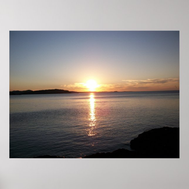 Sunset Lake Superior Marquette Photo Poster (Front)