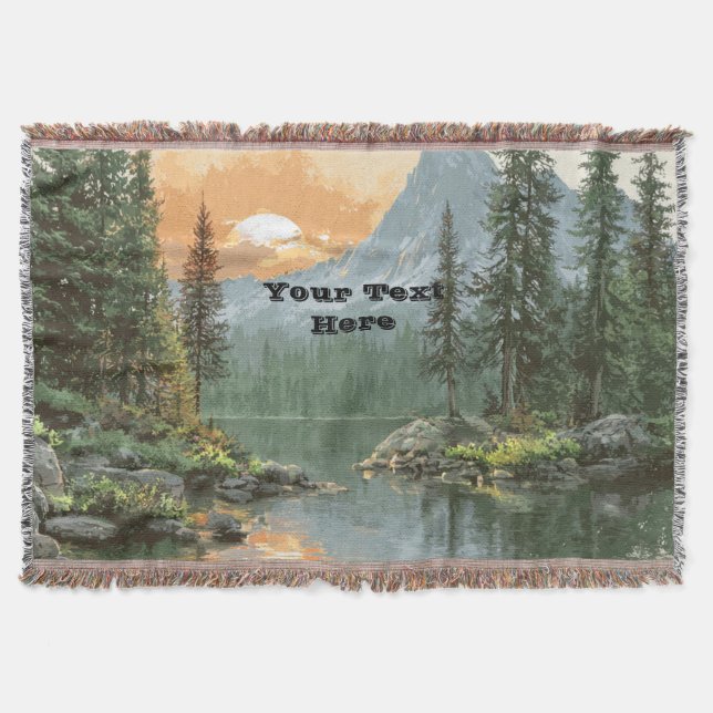 Sunset Lake Throw Blanket (Front)