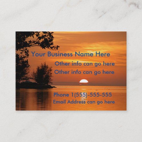 Sunset lake trees Business Cards