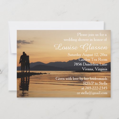 Sunset Land and Sea Wedding Shower Invitation