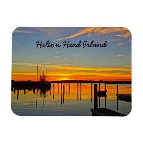 Sunset Landing Skull Creek Boathouse Hilton Head Magnet