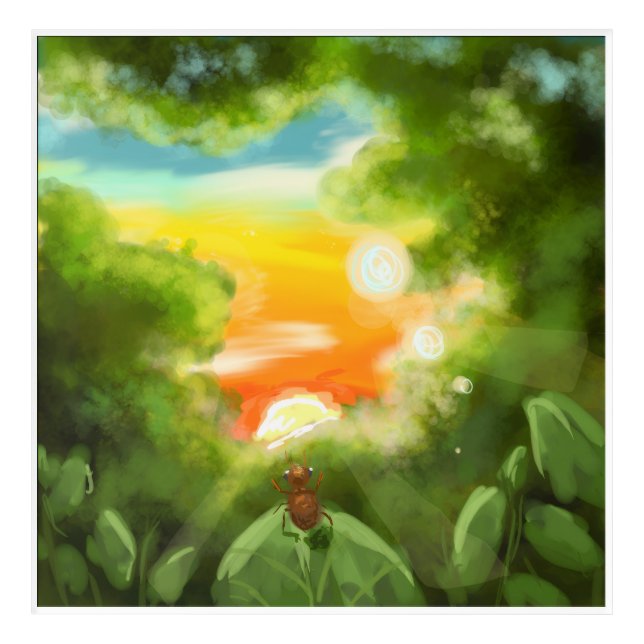 sunset landscape acrylic print (Front)
