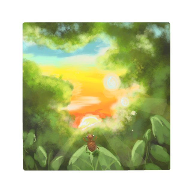 sunset landscape metal print (Front)