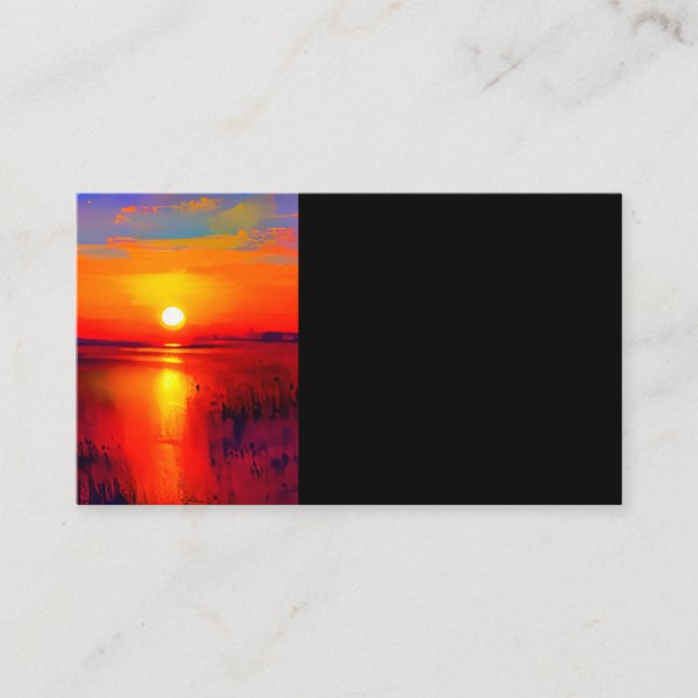 Sunset landscape oil painting fine art business card (Front)