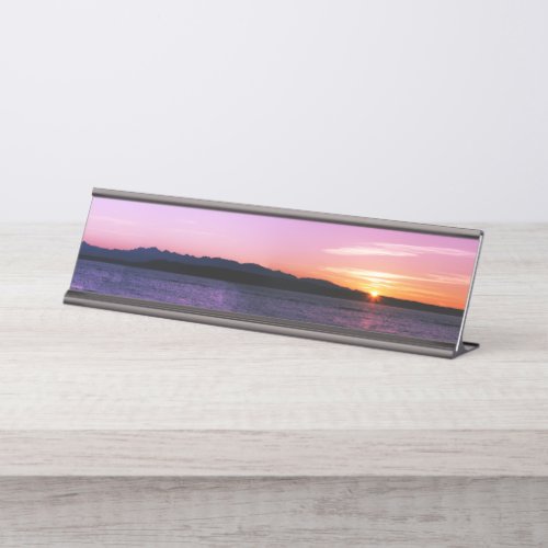 Sunset Landscape Panorama Desk Name Plate