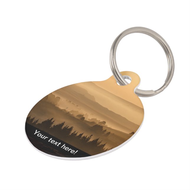 Sunset landscape pet ID tag (Side)