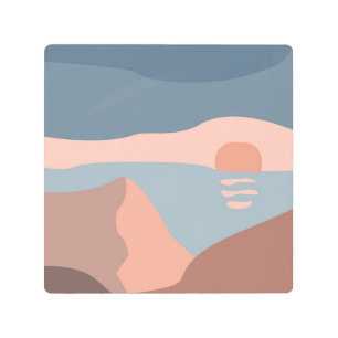 Sunset landscapes metal print