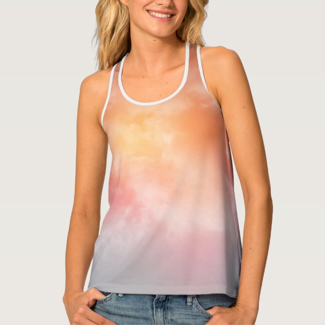 Sunset Lavenders and Orange Touches Tank Top (Front)