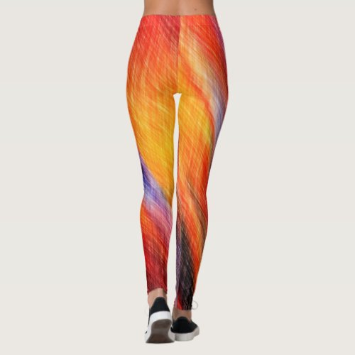 Sunset Leggings Abstract Colors Design