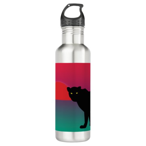 Sunset leopard in Africa Stainless Steel Water Bottle