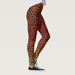 Sunset Leopard Skin Print Leggings
