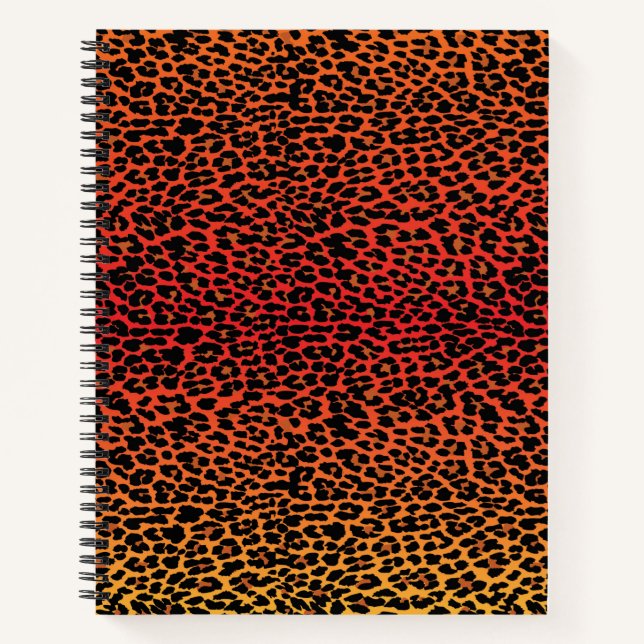 Sunset Leopard Skin Print Spiral Notebook (Front)