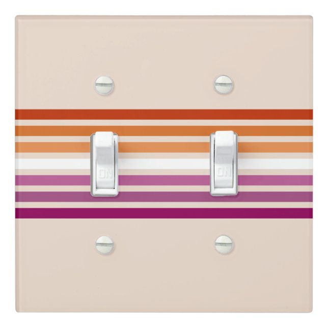 Sunset Lesbian Flag Double Toggle Light Switch Cover (In Situ)