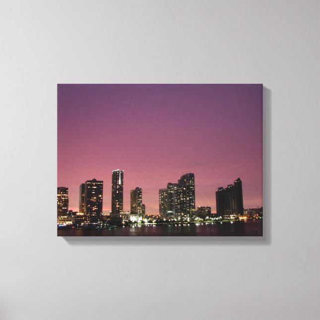 Sunset light over Miami after a storm Canvas Print (Front)