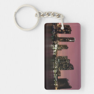 Sunset light over Miami after a storm Keychain