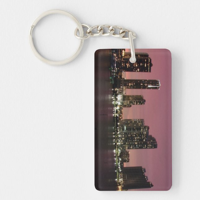 Sunset light over Miami after a storm Keychain (Front)