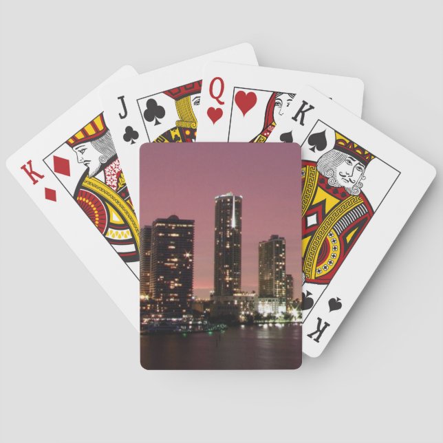 Sunset light over Miami after a storm Poker Cards (Back)