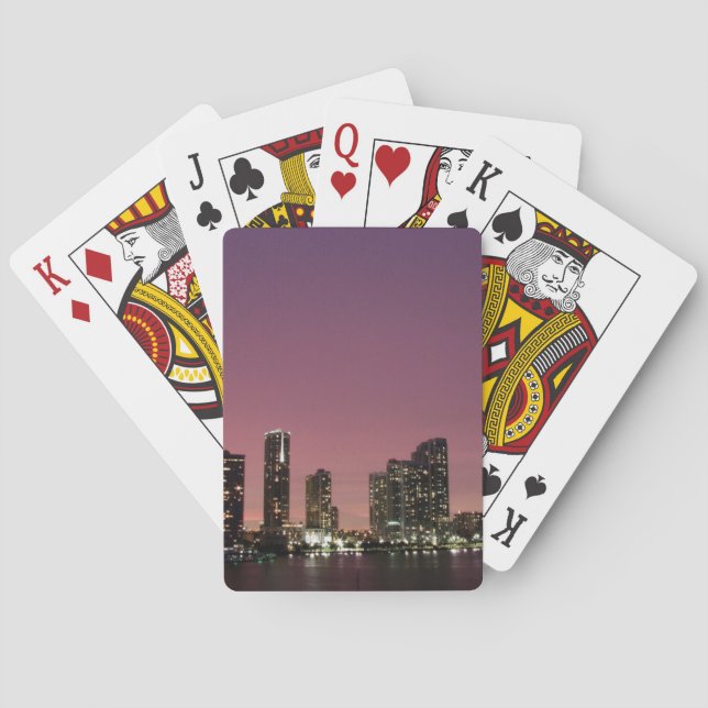 Sunset light over Miami after a storm Poker Cards (Back)