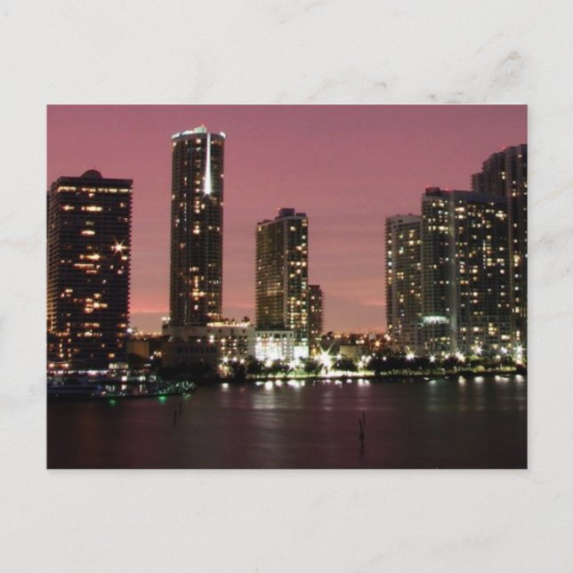 Sunset light over Miami after a storm Postcard (Front)