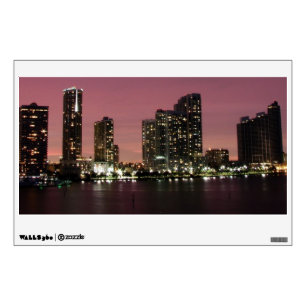Sunset light over Miami after a storm Wall Decal