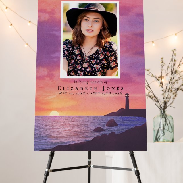 Sunset Lighthouse Celebration of Life Poster (In Situ (Stand))
