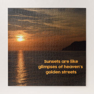 Sunset Like a Glimpse of Heaven - 20 x 20 inch Jigsaw Puzzle
